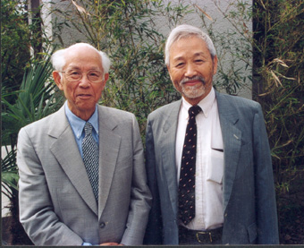 林家翹先生與謝定裕博士在一起。（郭海軍 攝）