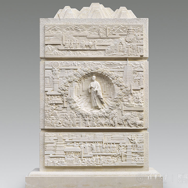 玄奘取經(jīng) 趙萌(雕塑系)??周尚儀(工藝美術(shù)系)、董書(shū)兵(雕塑系)??馬天???雕塑 280cm×103cm×380cm.jpg